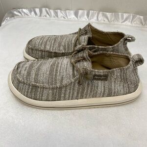 Maui And Sons Mens Slip On Loafers Khaki Fabric Casual Beach shoes size 8